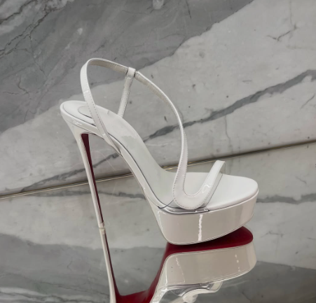 Metallic Heel Sandal - Metallic leather platform stilettos sandals sexy