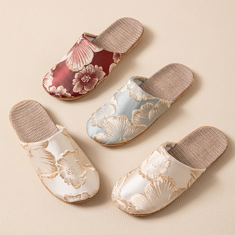 Women Shoes Mules - Silk Elegant Mule Slippers Women Home