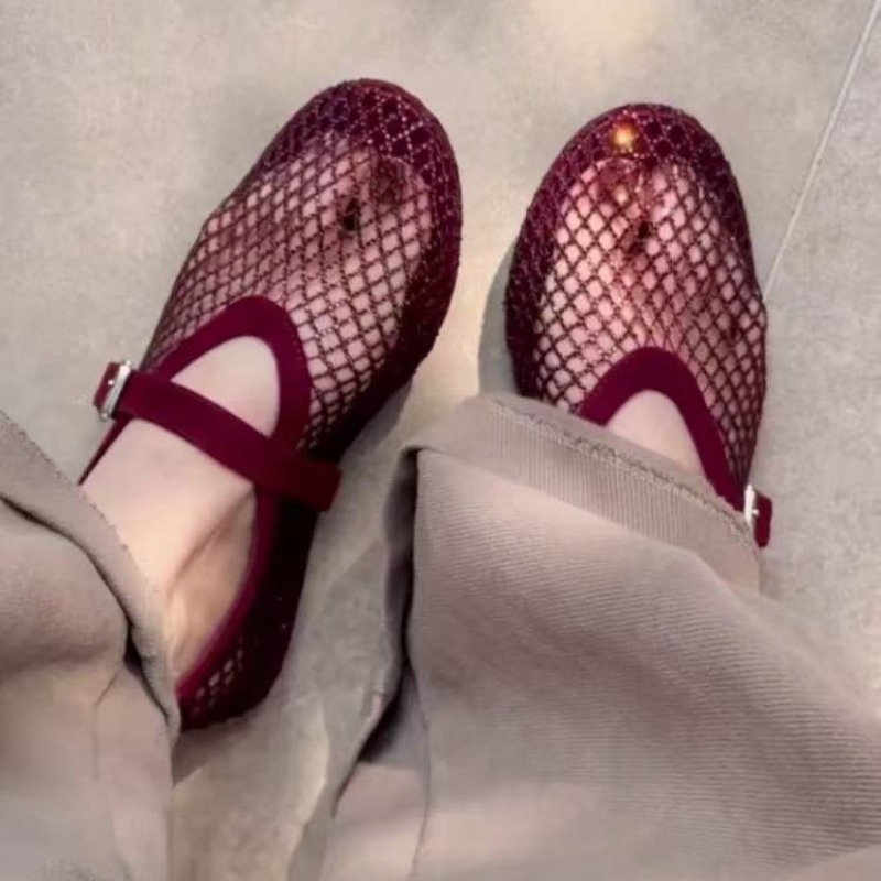 Women Shoes Model - Hollow Rhinestone Baotou Sandals Women 2026