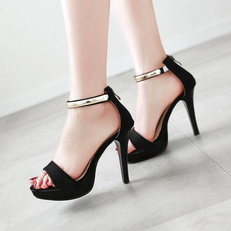 SIMLOVEYO Chic Womens Peep San - Wide Fit Heels recension och pris