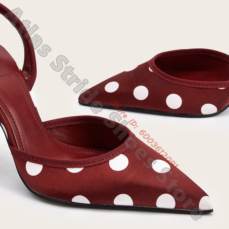 Satin White Polka Dot Pointed  - Wide Fit Heels recension och pris