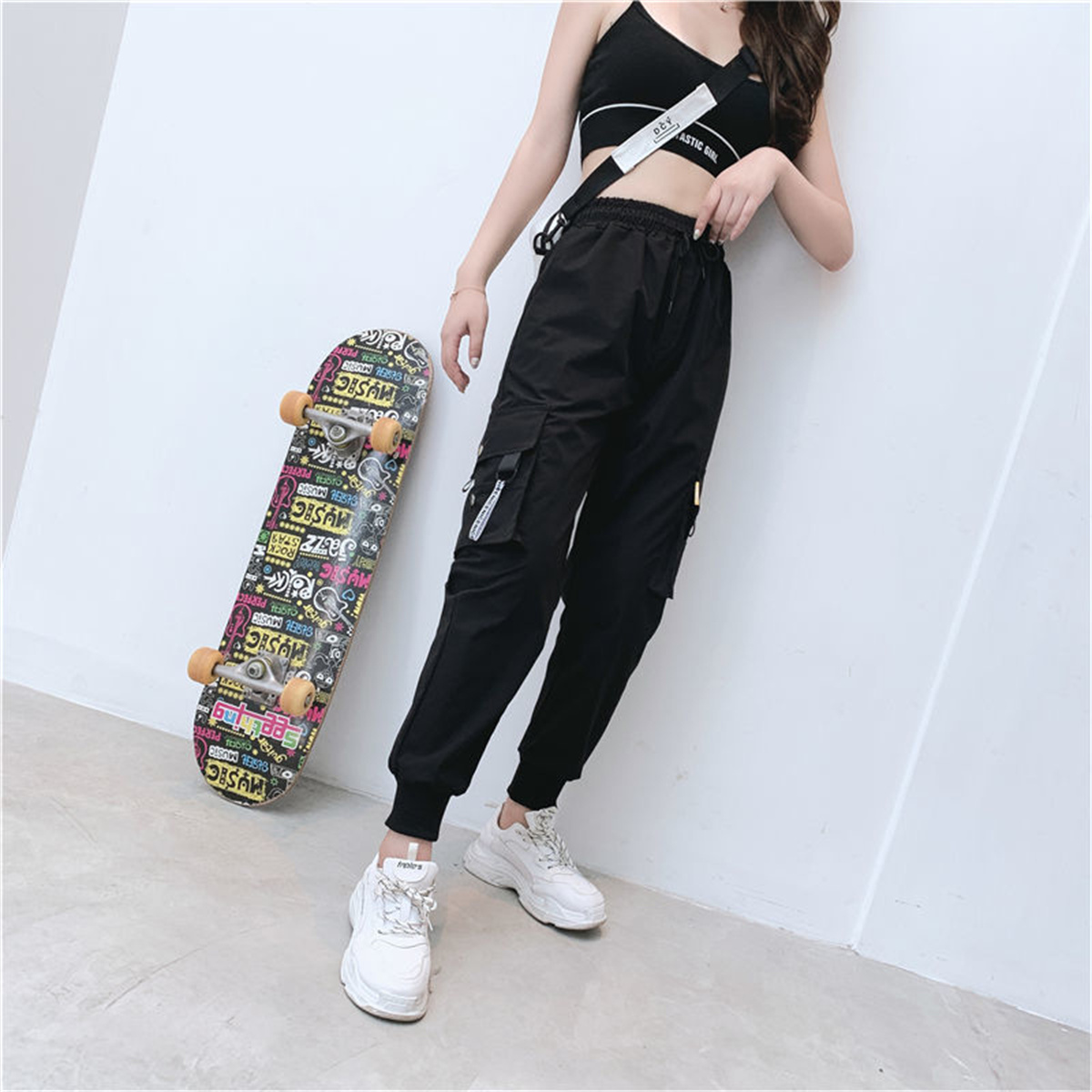 Black Cargo Pants Women Casual - Women Shoes Joggers recension och pris
