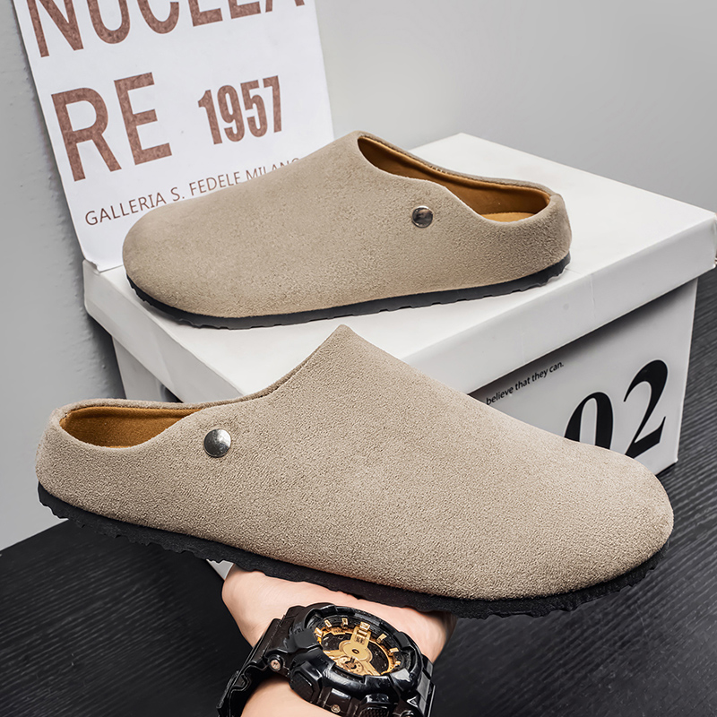 Men Suede Leather Slippers Mul - Women'S Shoes With Arch Support recension och pris