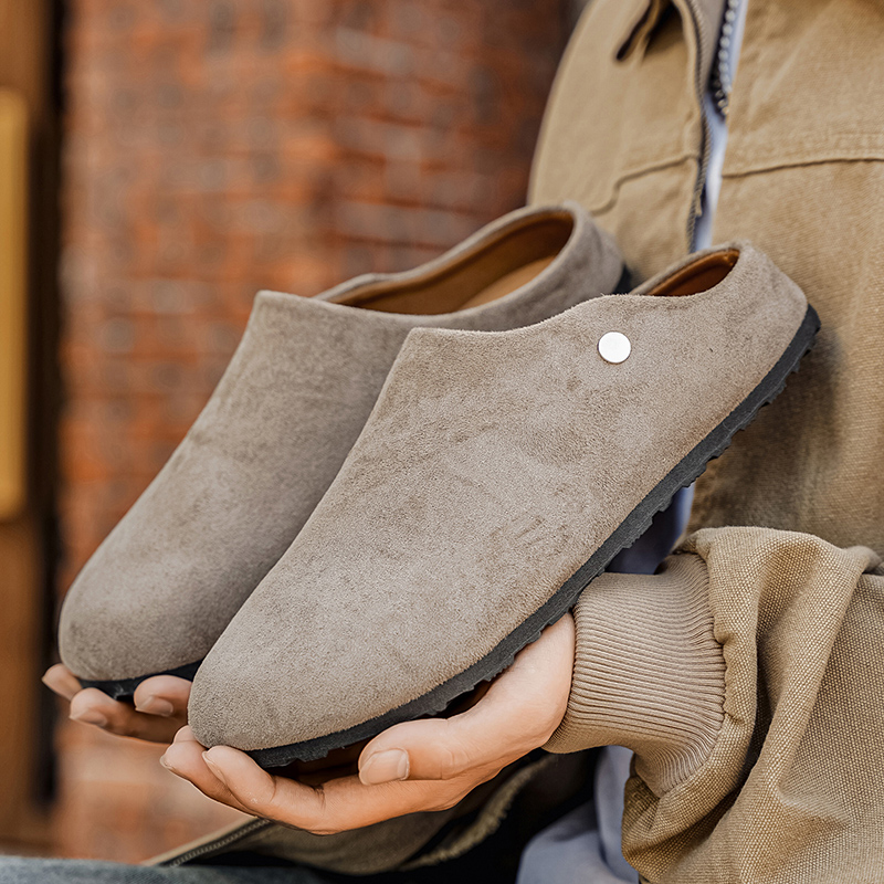 Men Suede Leather Slippers Mul - Women'S Shoes With Arch Support recension och pris