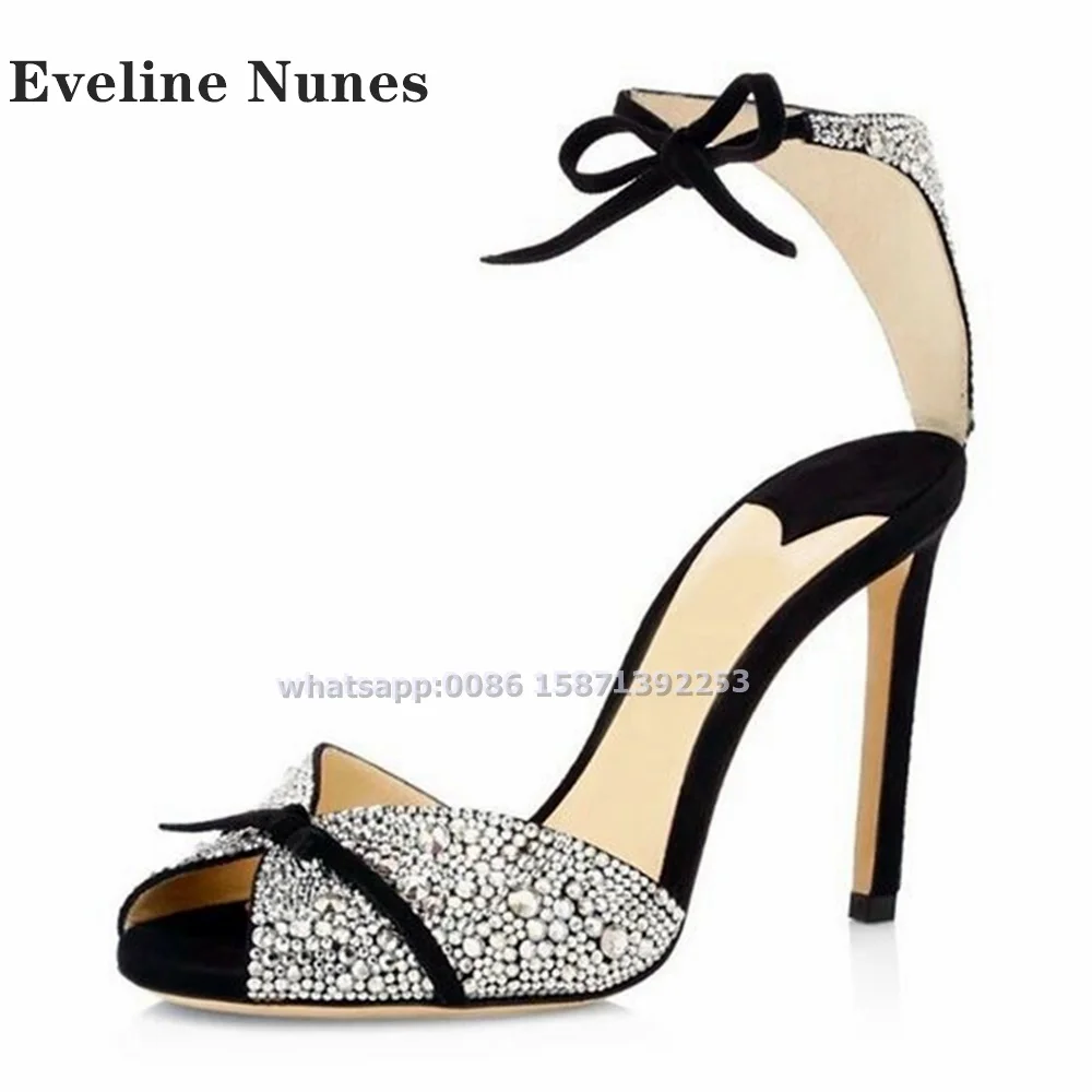 Bow Rhinestone Ankle Strap San - Metallic Heel Sandal recension och pris