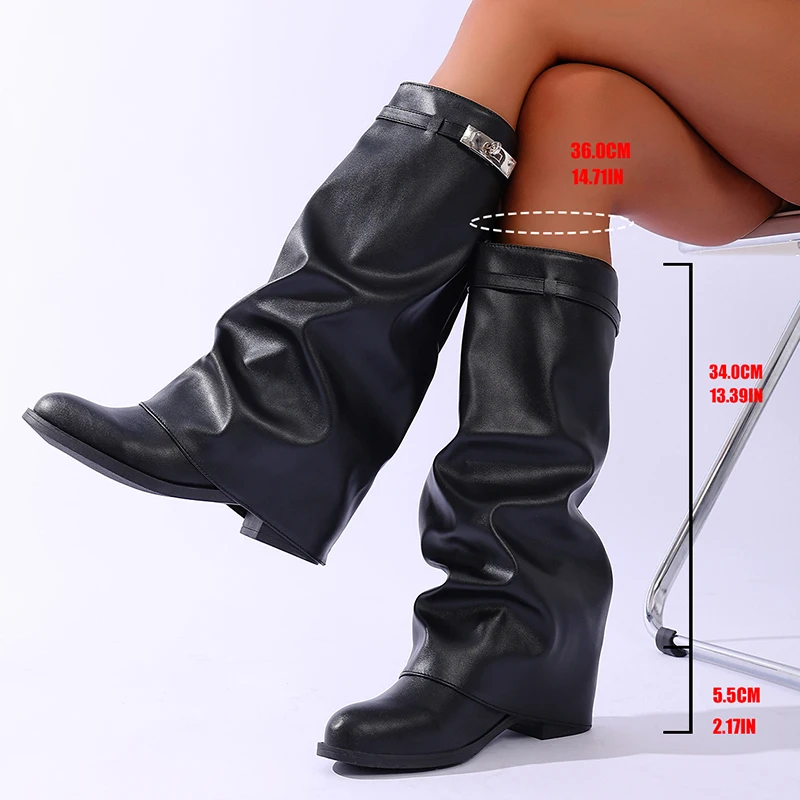 Brand Design Black Pu Leather  - Wide Fit Heels recension och pris