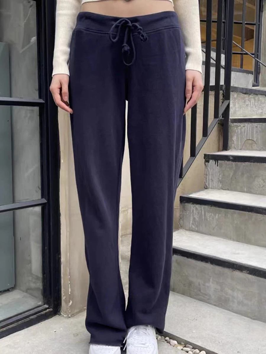 Basic Solid Drawstring Wide Le - Women Shoes Joggers recension och pris