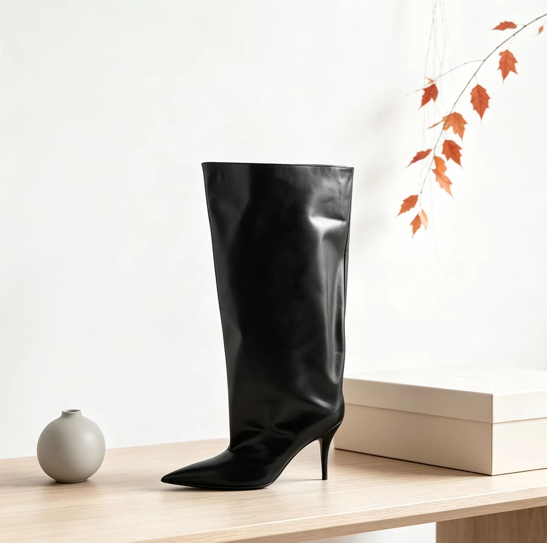 Slouch Wide Cuff Knee High Boo - Wide Fit Heels recension och pris