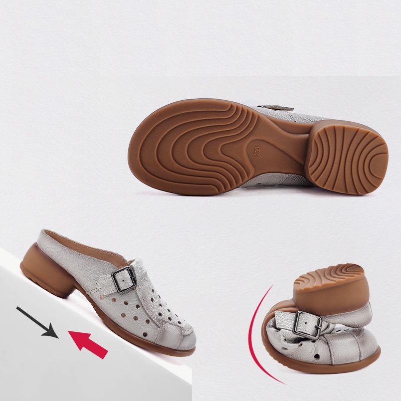 New Cow Leather Low Heel Sanda - Women Shoes Mules recension och pris