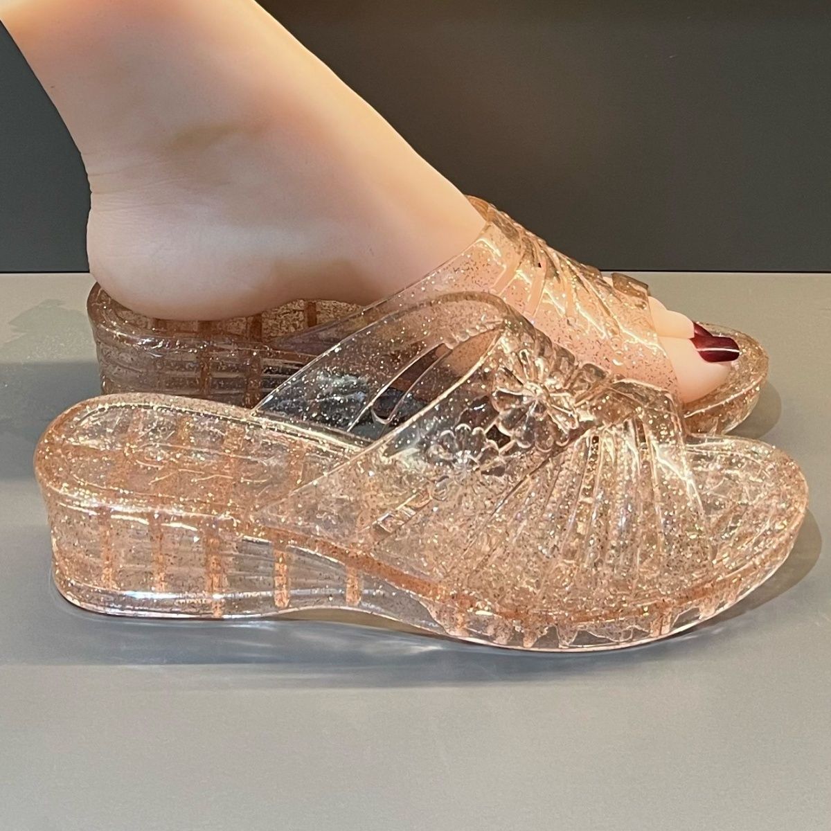 WFashion Purple Glitter Jelly  - Women Shoes Mules recension och pris