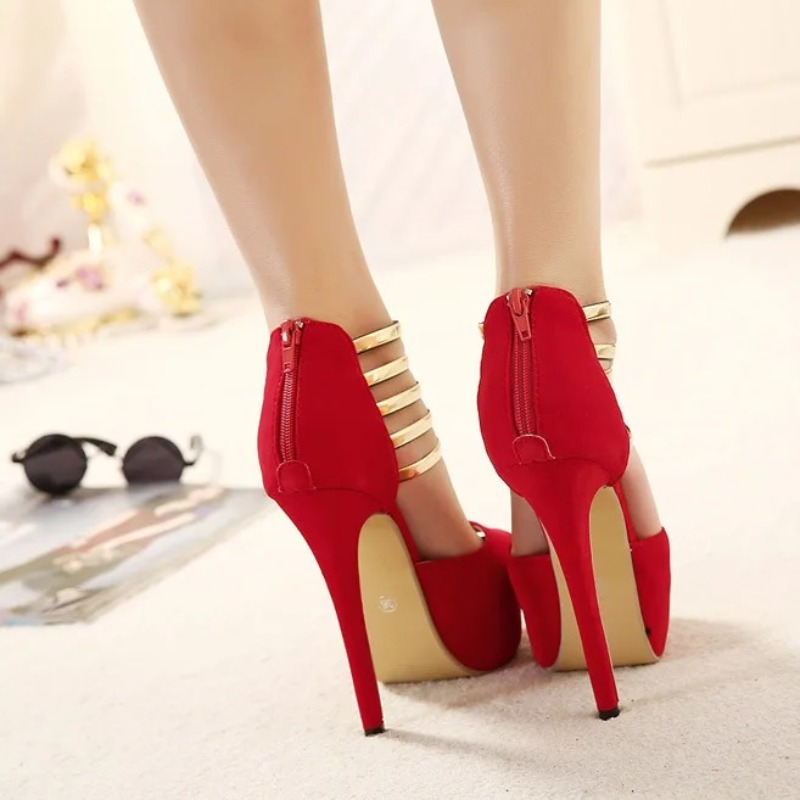 13CM Women's Shoes Sexy Model  - Metallic Heel Sandal recension och pris