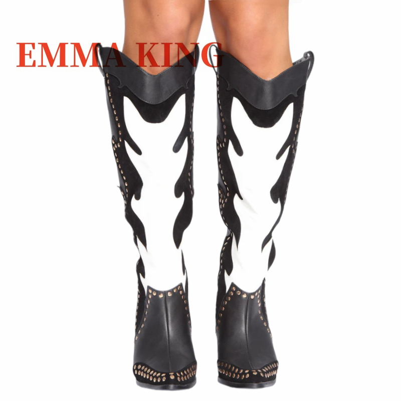 Studded Western Cowboy Boots W - Wide Fit Heels recension och pris