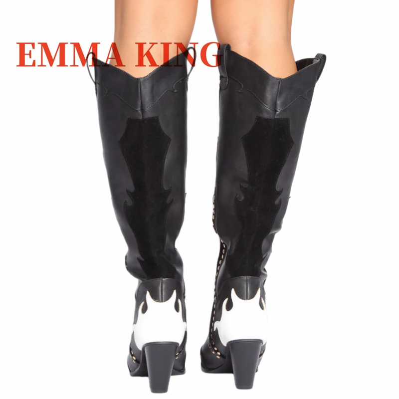 Studded Western Cowboy Boots W - Wide Fit Heels recension och pris